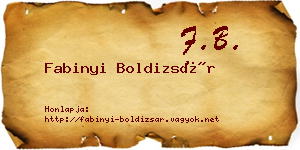 Fabinyi Boldizsár névjegykártya